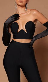 BANDAGE CUTOUT THREE PIECES SUIT IN BLACK MISS LEE LABEL