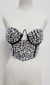 ADOLPHA RHINESTONE CROP BANDAGE TOP MISS LEE LABEL