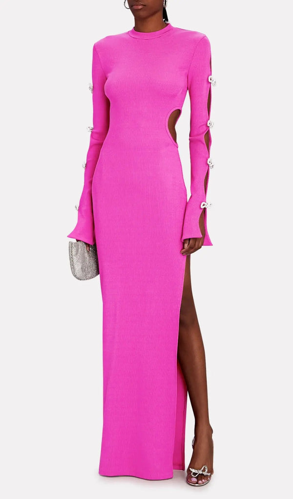 BANDAGE CUT OUT MAXI DRESS IN PINK MISS LEE LABEL