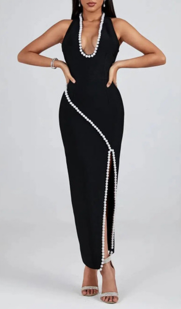 AGLAIA BLACK PEARL MAXI DRESS MISS LEE LABEL