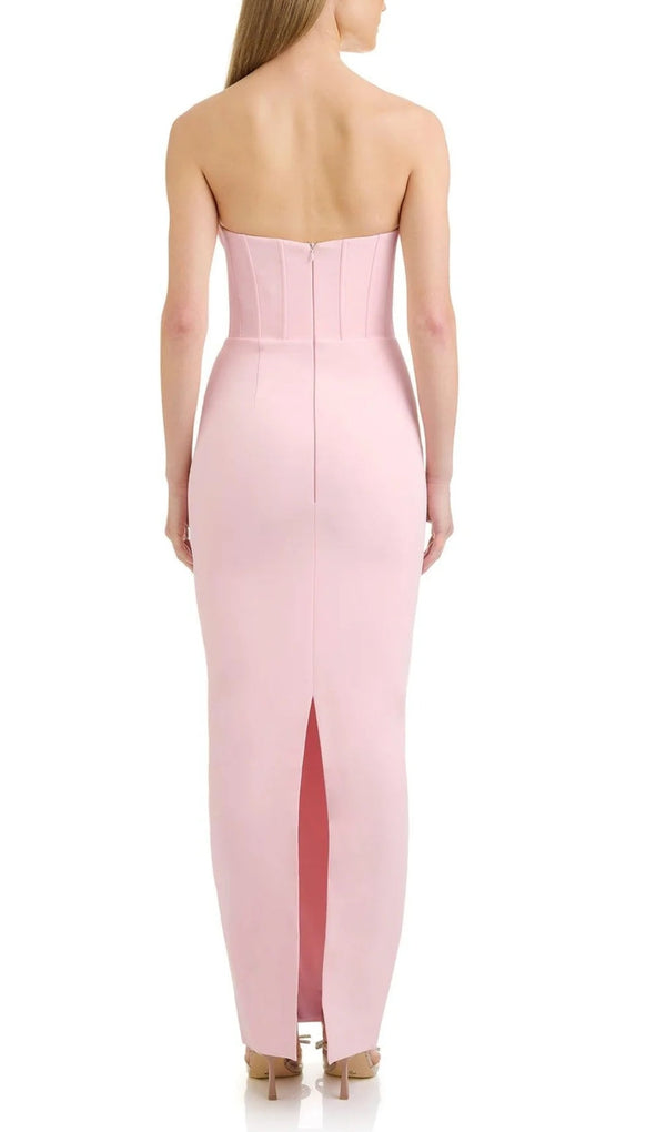 AIHE PINK STRAPLESS FLOWER BANDAGE DRESS MISS LEE LABEL