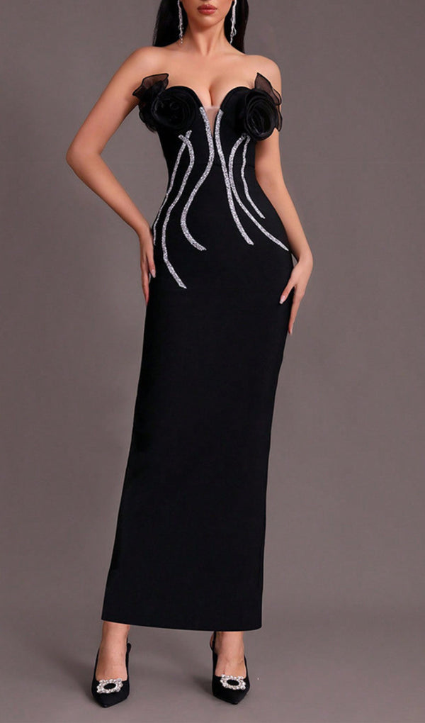 ALTESSA V NECK BANDAGE MAXI DRESS MISS LEE LABEL