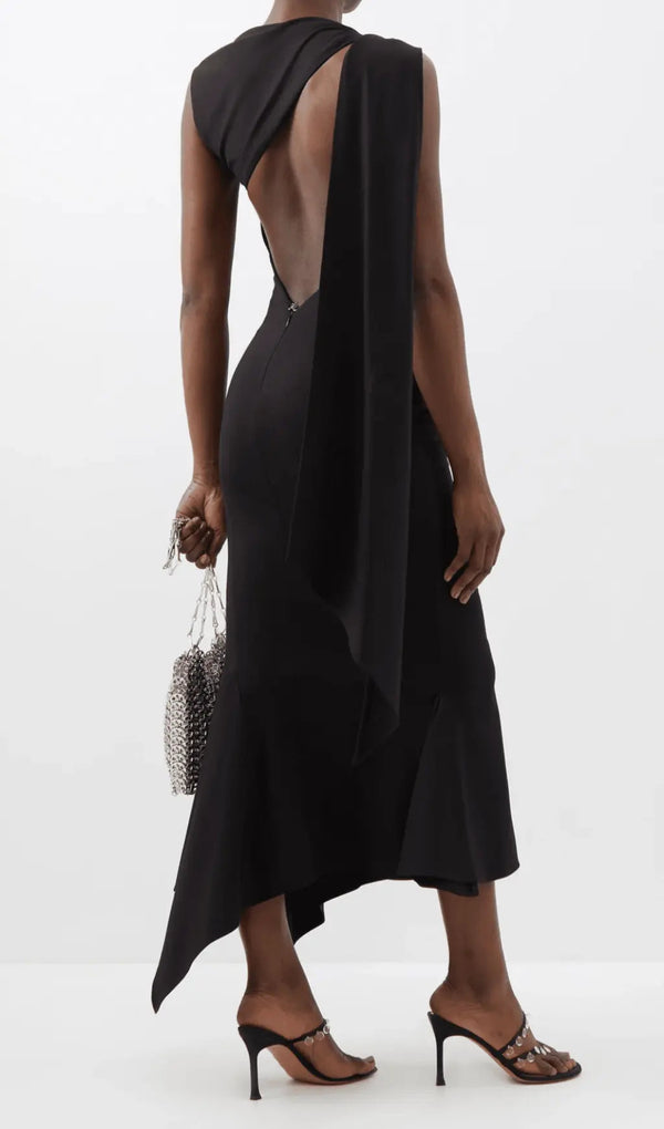 BACKLESS CUT OUT DRESS IN BLACK MISS LEE LABEL